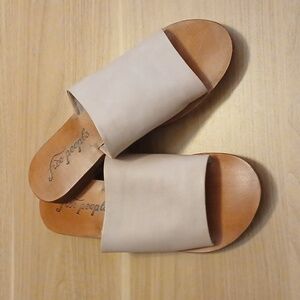 Free People "Vicente" Leather Slide Sandals in Size 39.5